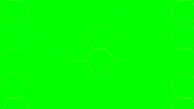 Abstract geometric hexagon pattern overlay on a vibrant green background