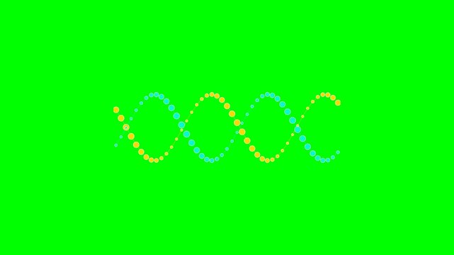 Abstract illustration of a double helix structure on green background
