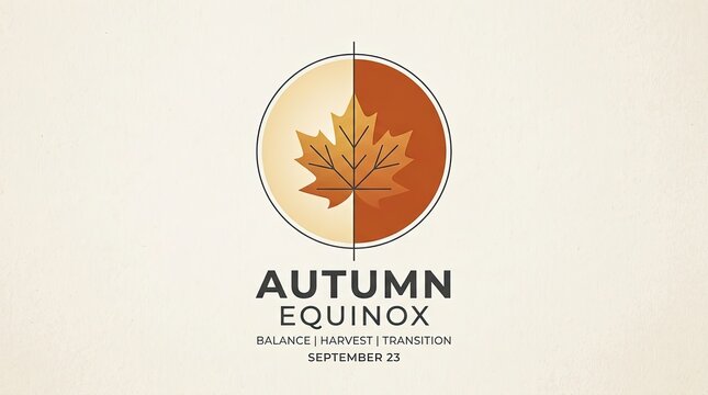 Autumn equinox golden leaf logo design for seasonal branding and fall marketing campaigns