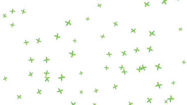 Green Crosses Falling Animation on White Background