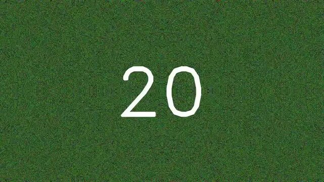 Number twenty on green textured background for sports or games