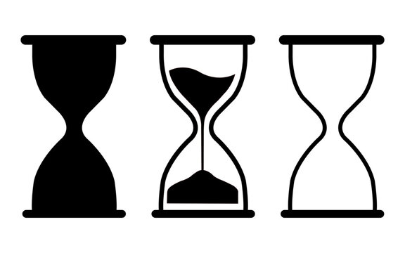 Set of three hourglass icons