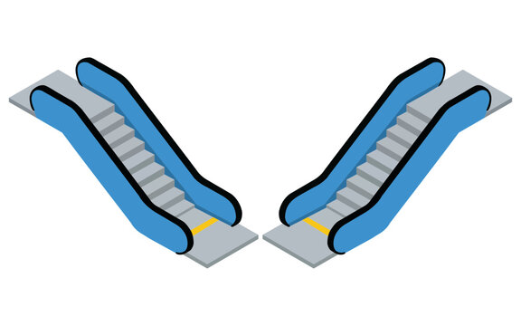 Isometric escalator icon