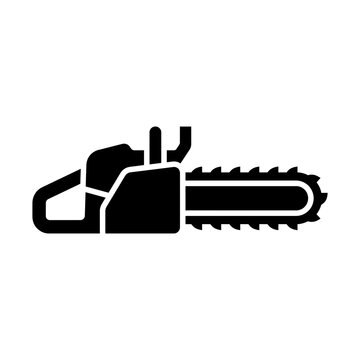 chainsaw glyph icon