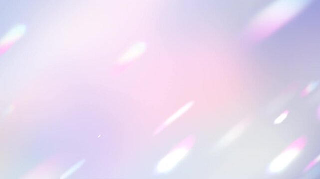 Soft holographic prism light leak abstract loop　background in pastel pink and lavender for beauty and cosmetics