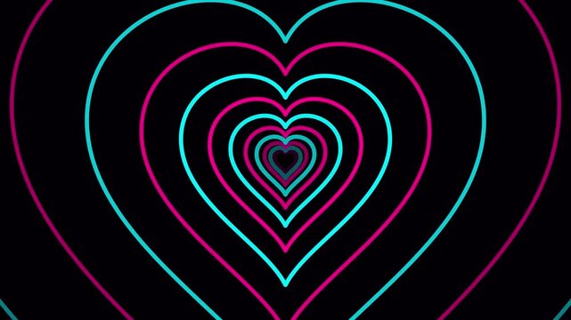 Abstract Heart Tunnel Animation