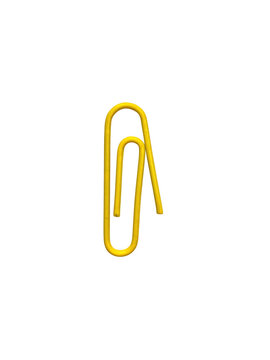 Metal paperclip with isolated background.