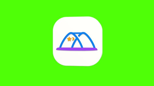 3D animated baby play gym icon on a white rounded card with a green screen background. Smooth loop motion, perfect for mobile app UI, activity mat, and video editing elements.