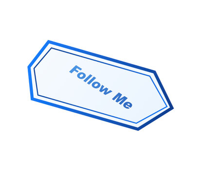 Blue follow me button with dashed border