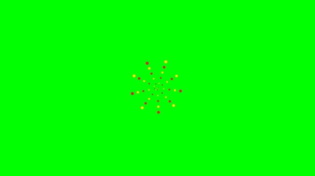 Abstract circular pattern with small dots on a vibrant green background