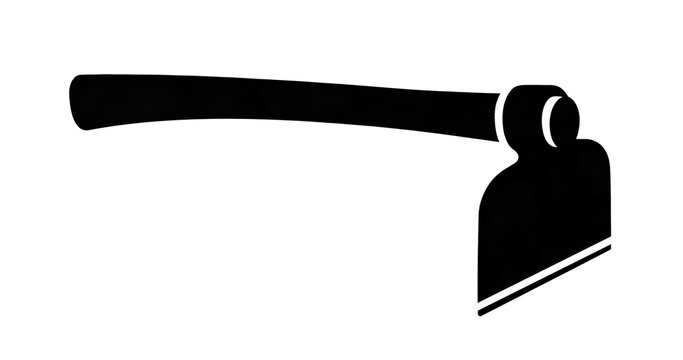 Traditional heavy digging hoe icon for soil cultivation vector illustration