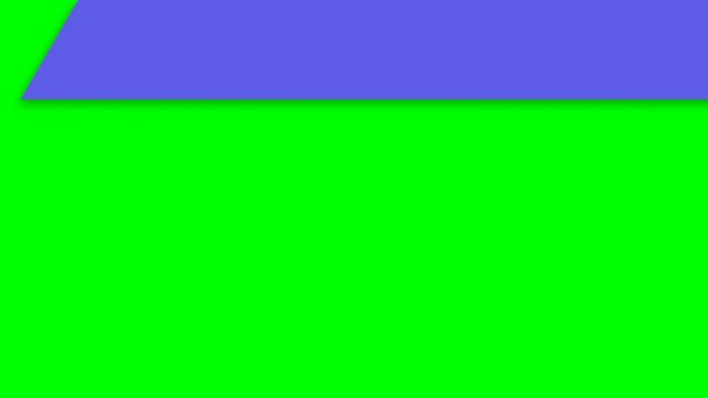 A vibrant violet geometric shape positioned over a bright green background
