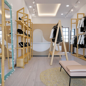 3d render luxury fashion shop