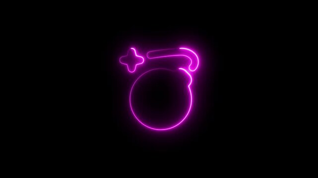 Futuristic Neon Bomb Icon Animation