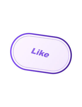 Violet hand-drawn social media like button icon