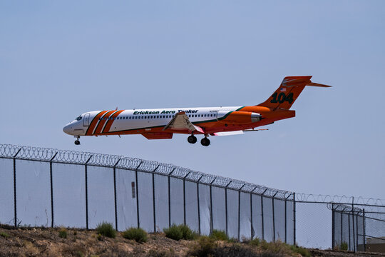 Sunport International Airport 8-7-2026 Albuquerque NM, USAErickson Aero Tanker 104 McDonnell Douglas MD-87 N294EA returning to Albuquerque in support of the Frijoles fire north of Santa Fe, NM