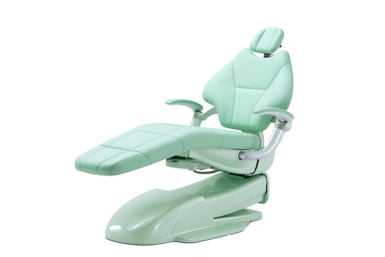 Light green modern dental chair with ergonomic design for contemporary clinic setup