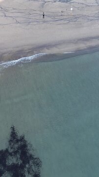 Aerial Drone View of Cala Domestica in Winter With Rough Sea