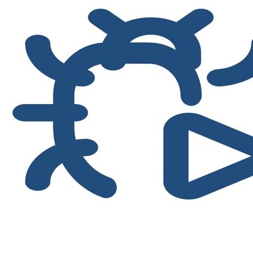 Dynamic beetle icon with playful motion lines indicating high energy action in this blue vector animation clip designed for modern interface branding and digital media projects.
