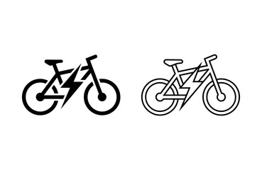 Fototapeta premium Two simple bicycle icons with different line styles side by side