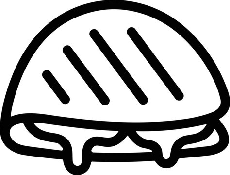 Melted Cheese Quesadilla Icon Vector Illustration