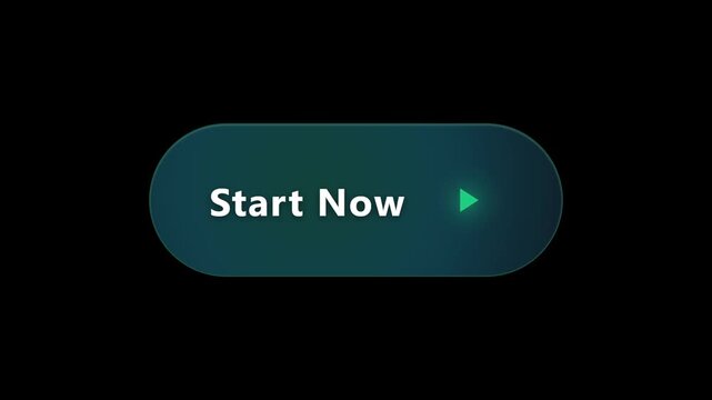 Futuristic neon start game button for user interface