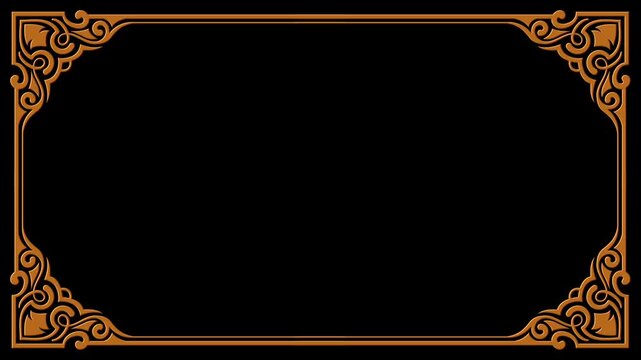 Decorative Vintage Frame Overlay Animation with Transparent Background