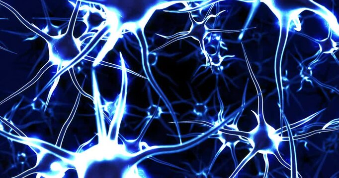 Machine Learning Revolution from Digital Human Brain Network. Futuristic Technology Concept 4K 3D Animation.