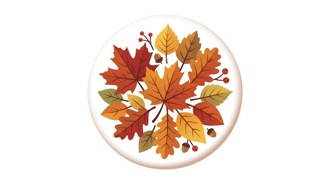 Autumn Foliage and Leaf Wreath Circle Composition