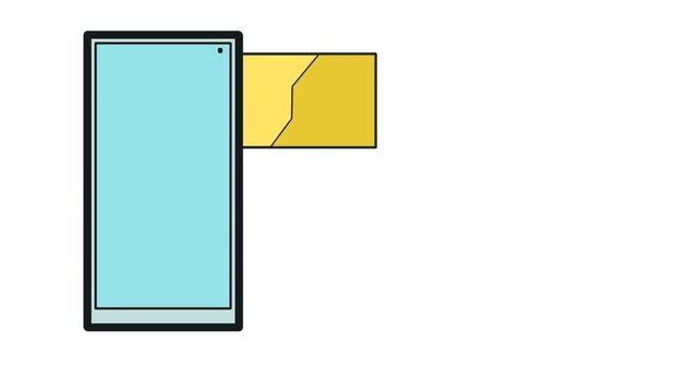 An electronic bank or payment card is inserted into the electronic screen or device.