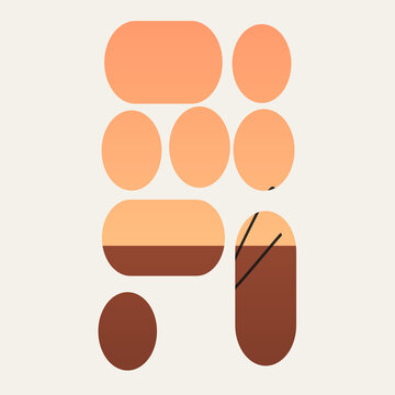 Assorted bread loaves and rolls arranged in a pattern
