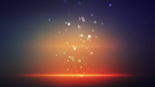 Abstract glowing digital square block particles rising technology stock video loop