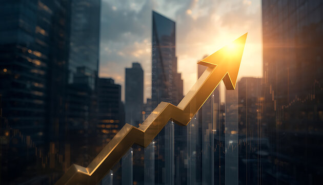 Business arrow indicates market success here.