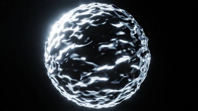 Abstract Glowing Liquid Rippling Sphere