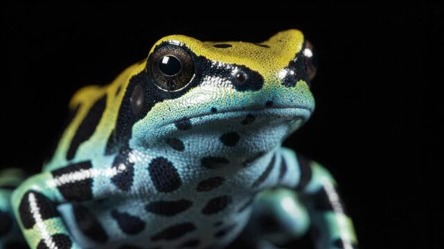 Macro Close-up of a Vibrant Poison Dart Frog