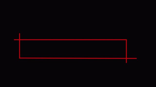 Continuous White One Line Drawing Animation Forming Rectangle Box Frame Border Shape Isolated on transparent Background with alpha channel for Minimalist UI Lower Third Title Overlay Graphic Element4k