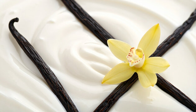 Creamy vanilla yogurt with evenly distributed bean specks