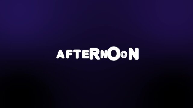 Futuristic afternoon typography motion graphics animation 4k.