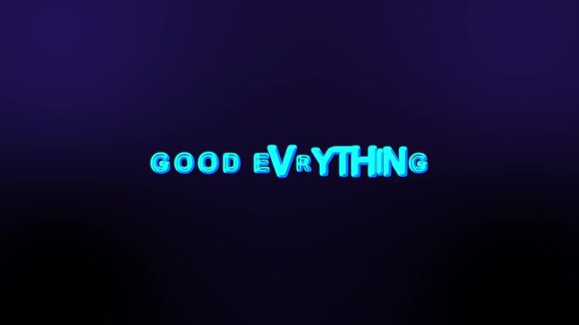 Good everything text reveal animation on dark purple background.