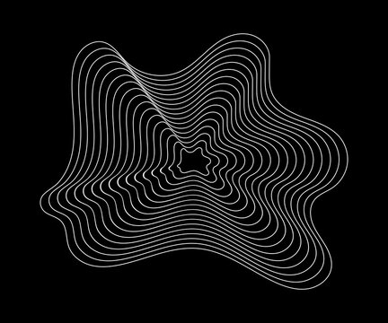 Abstract geometric wave pattern with concentric lines