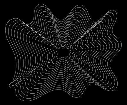 Abstract geometric pattern with wavy concentric lines