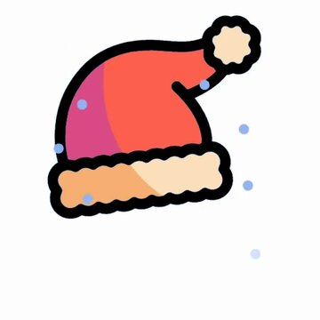Santa Claus Hat Icon, Christmas Winter Holiday Illustration