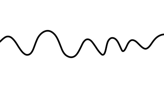 abstract black wave line on white background choppy animation video