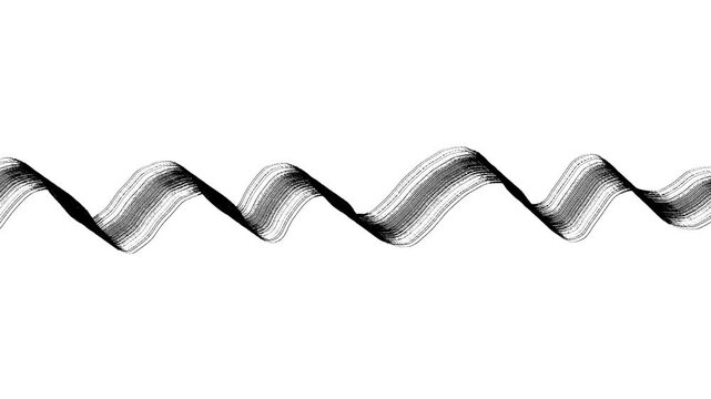 abstract black wave line on white background choppy animation video