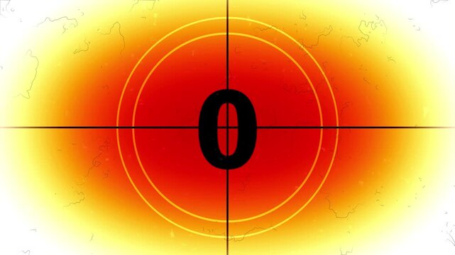 Old film style 5 second countdown &ndash; 4k quality video.