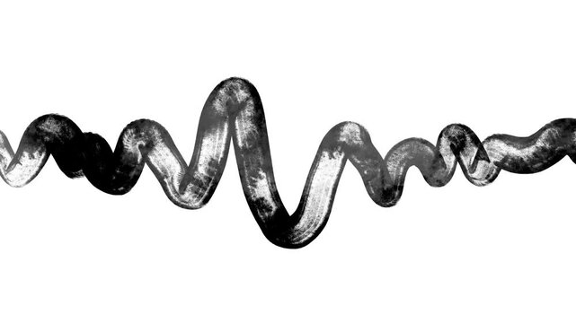 abstract black wave line on white background choppy animation video