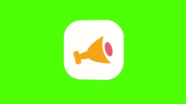 3D animated ham pork leg icon on a white rounded card with a green screen background. Smooth loop motion, perfect for mobile app UI, butcher shop, and video editing elements.