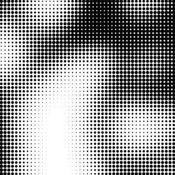 Abstract halftone pattern with black dots on white background for graphic design texture