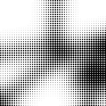Abstract halftone pattern with black dots on white background for modern graphic design.