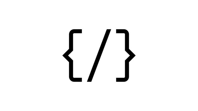 Minimalist Code Symbol Icon Vector Illustration